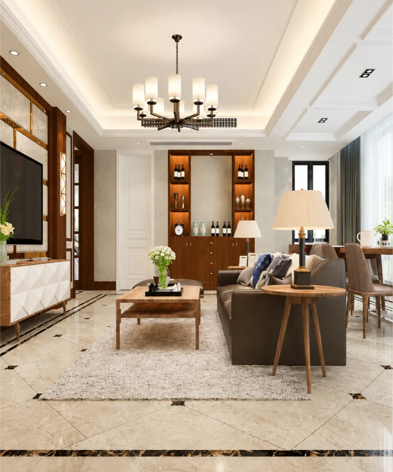 Luxurious Symmetrical Modern Living Room