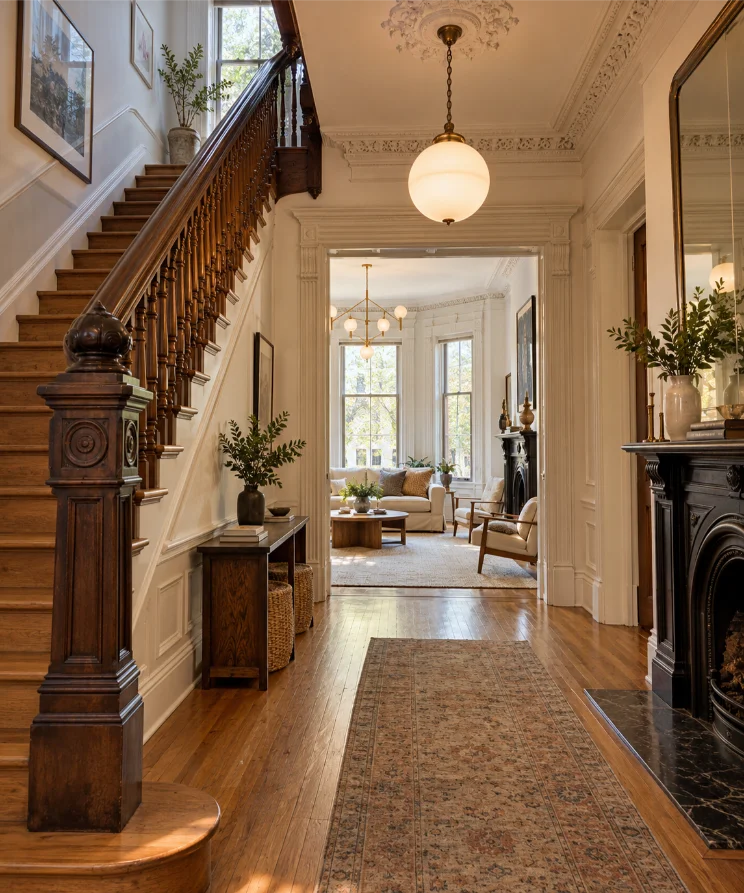 interior design staircase park slope brownstone