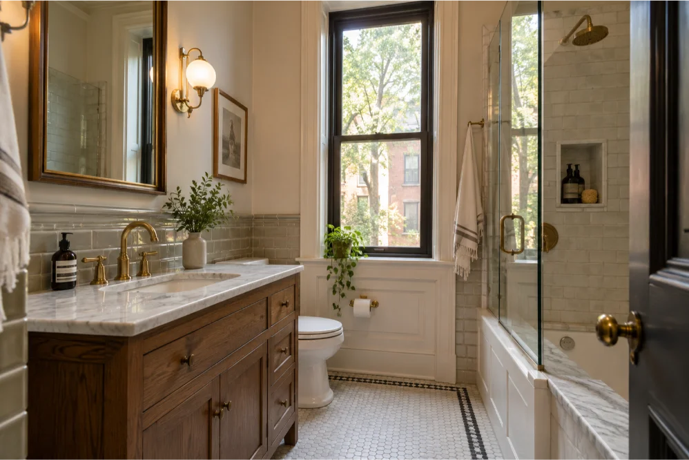 luxury bathroom design park slope brownstone