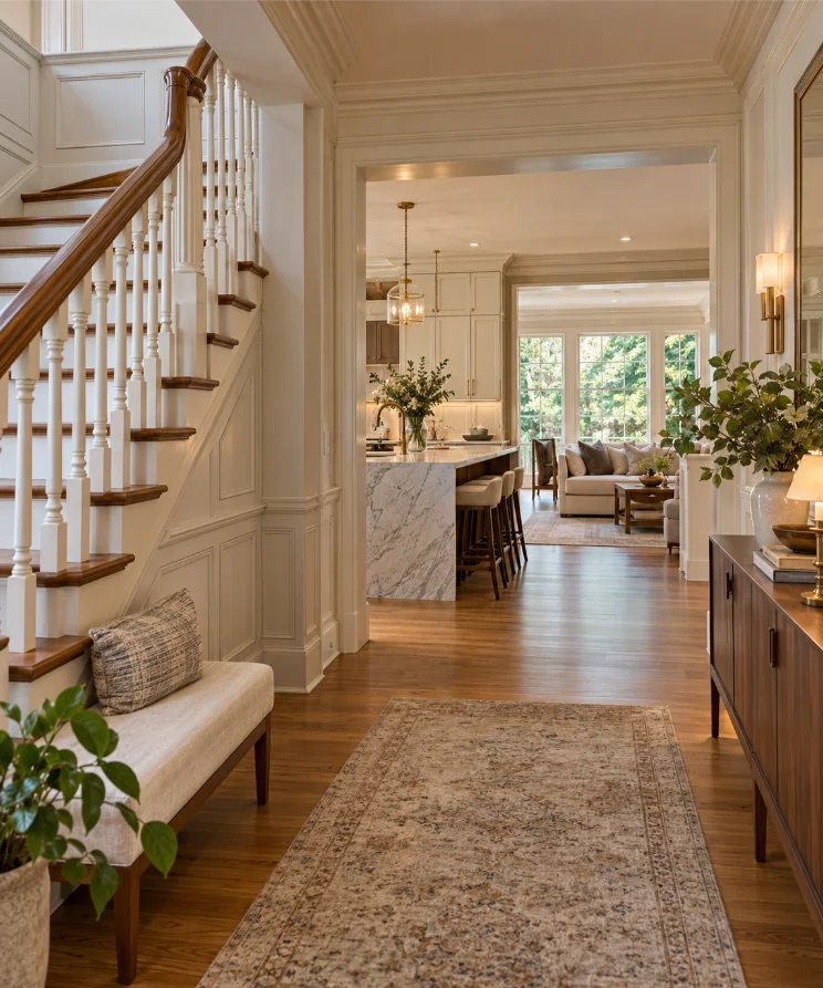 custom home interior hallway design tenafly