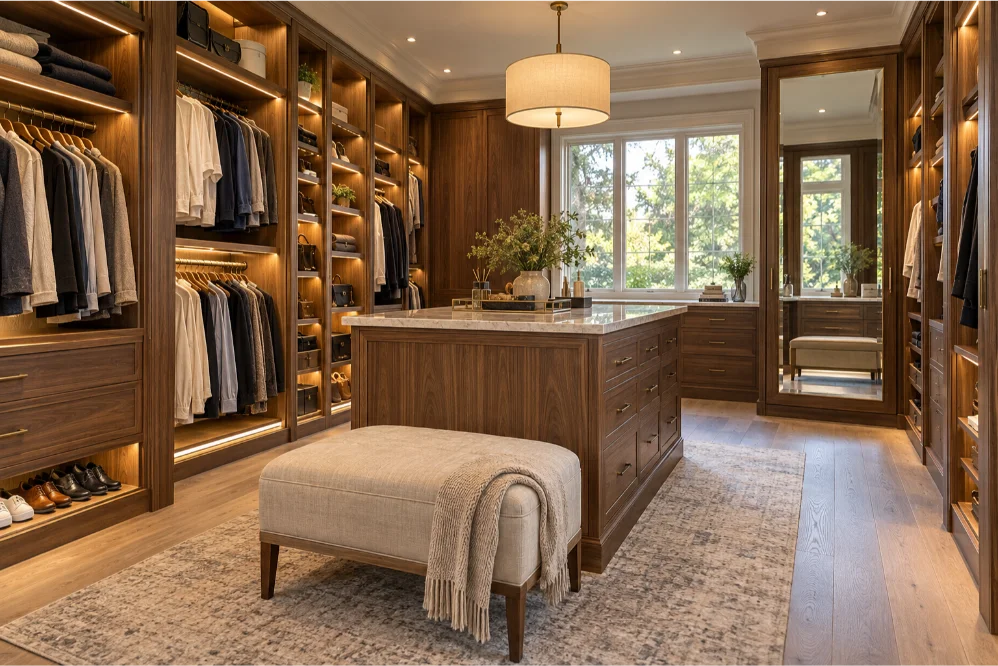 custom walk in closet design saddle river