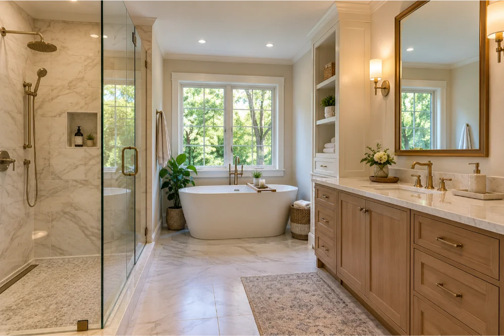 luxury primary bathroom renovation wayne new jersey