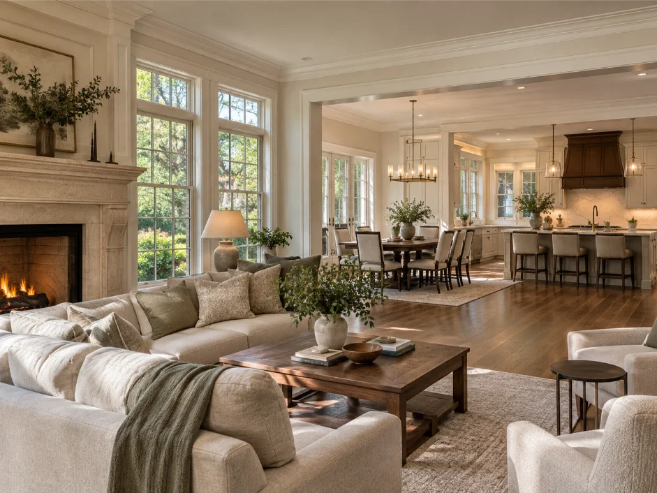 open concept interior design saddle river