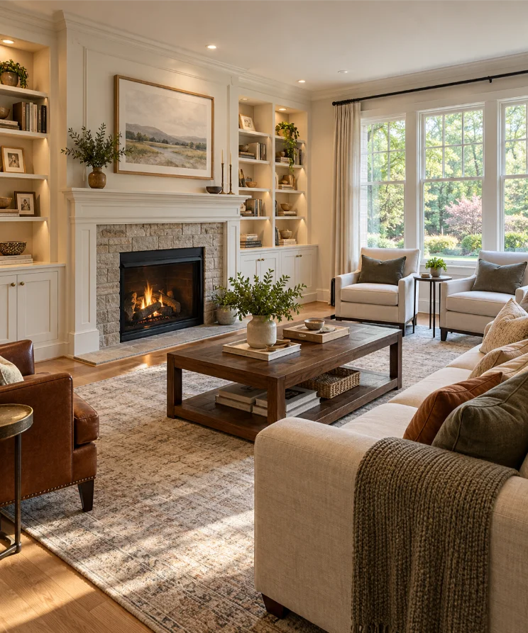 thoughtfully renovated family room wayne new jersey